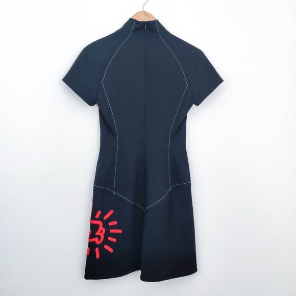 Jean Charles de Castelbajac Keith Haring Mock Neck Wool Midi Dress 38 6 - Picture 4 of 15